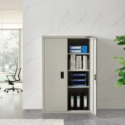 Arebos Aktenschrank_Garagenschrank 140 x 90 x 40 cm Schwarz Best