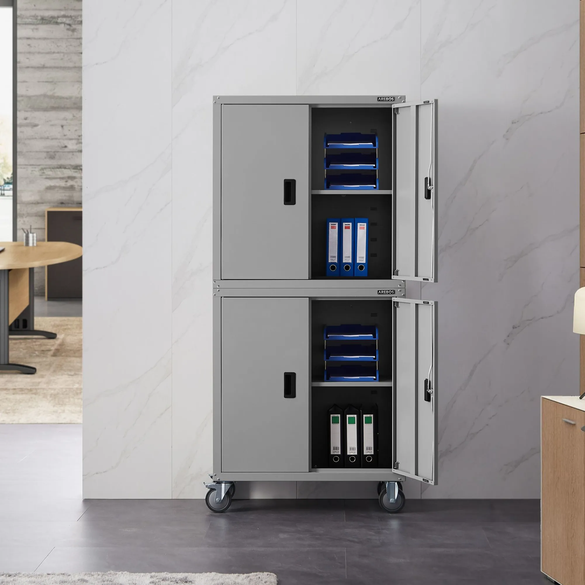 Arebos Aktenschrank mit Rollen 180 cm Online