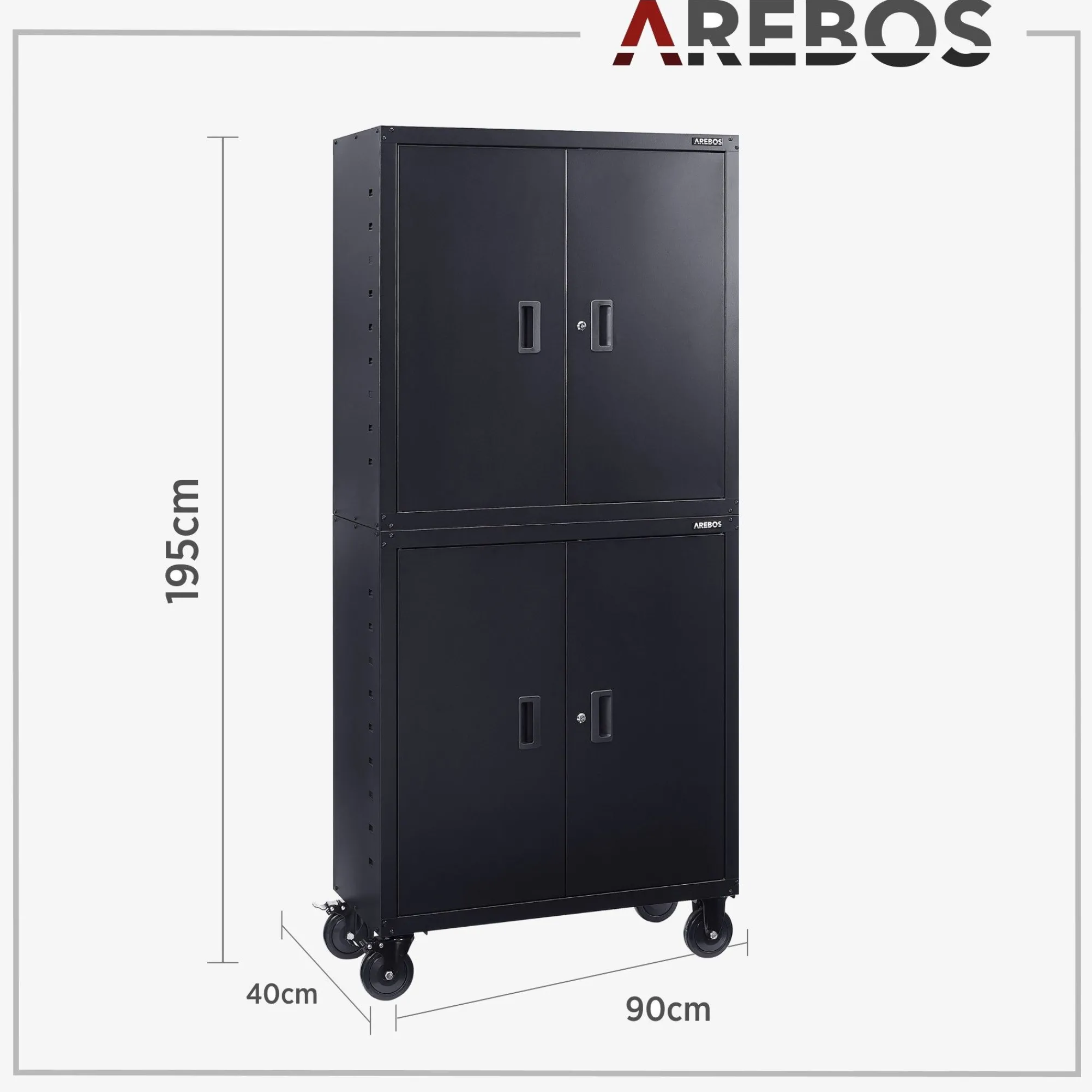 Arebos Aktenschrank mit Rollen 180 cm Online