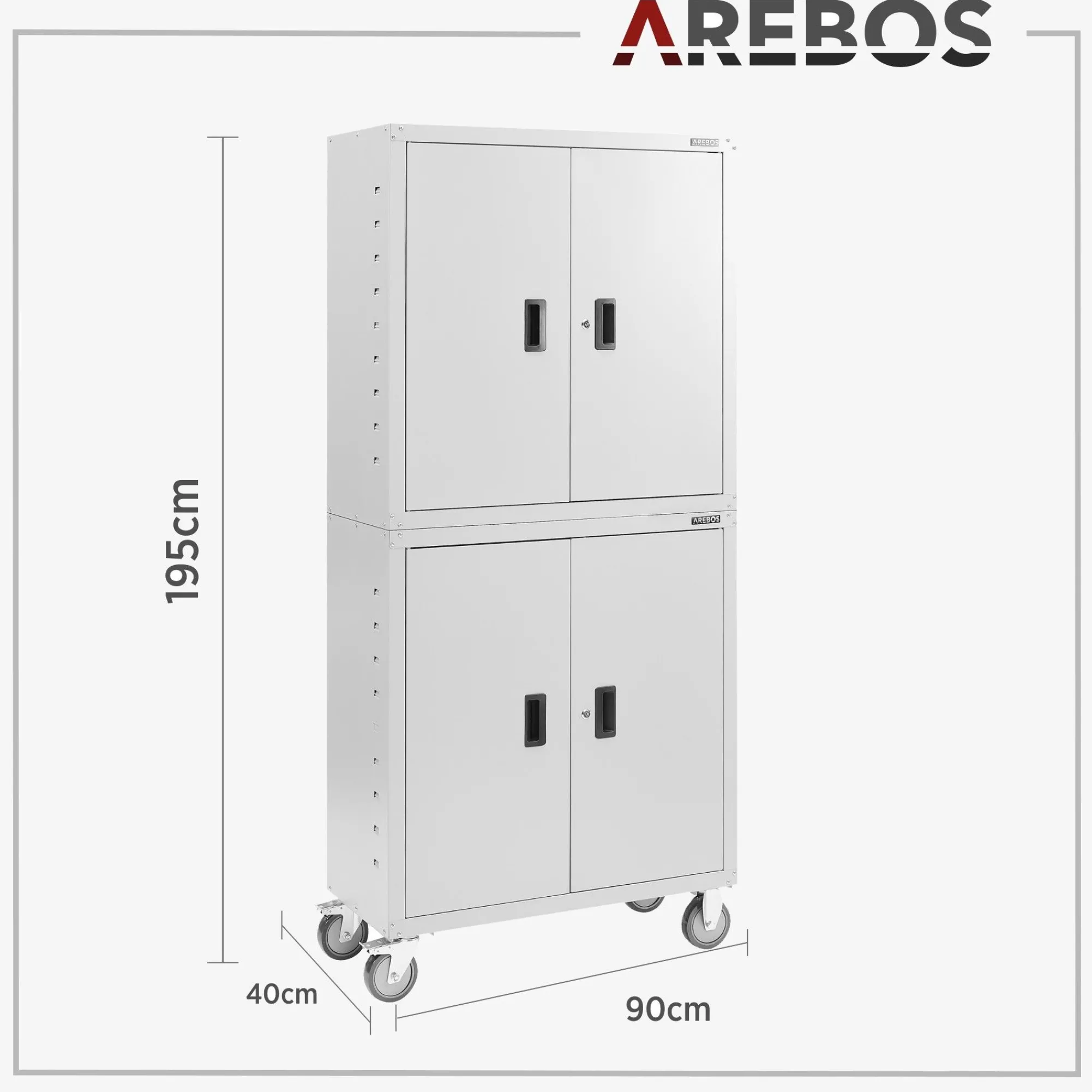 Arebos Aktenschrank mit Rollen 180 cm Online