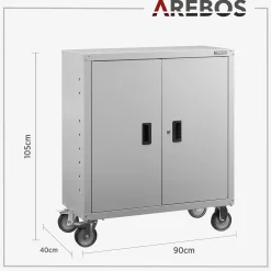 Arebos Aktenschrank mit Rollen 90cm Sale