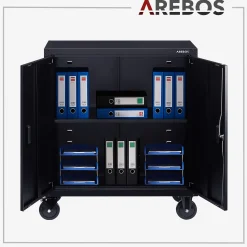Arebos Aktenschrank mit Rollen 90cm Sale