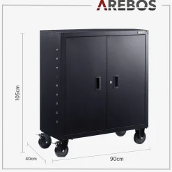 Arebos Aktenschrank mit Rollen 90cm Sale
