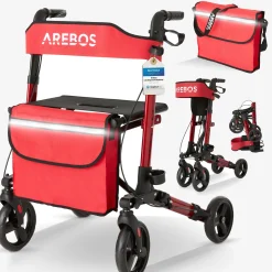 Arebos Alu Rollator - klappbar inkl. Einkaufstasche New