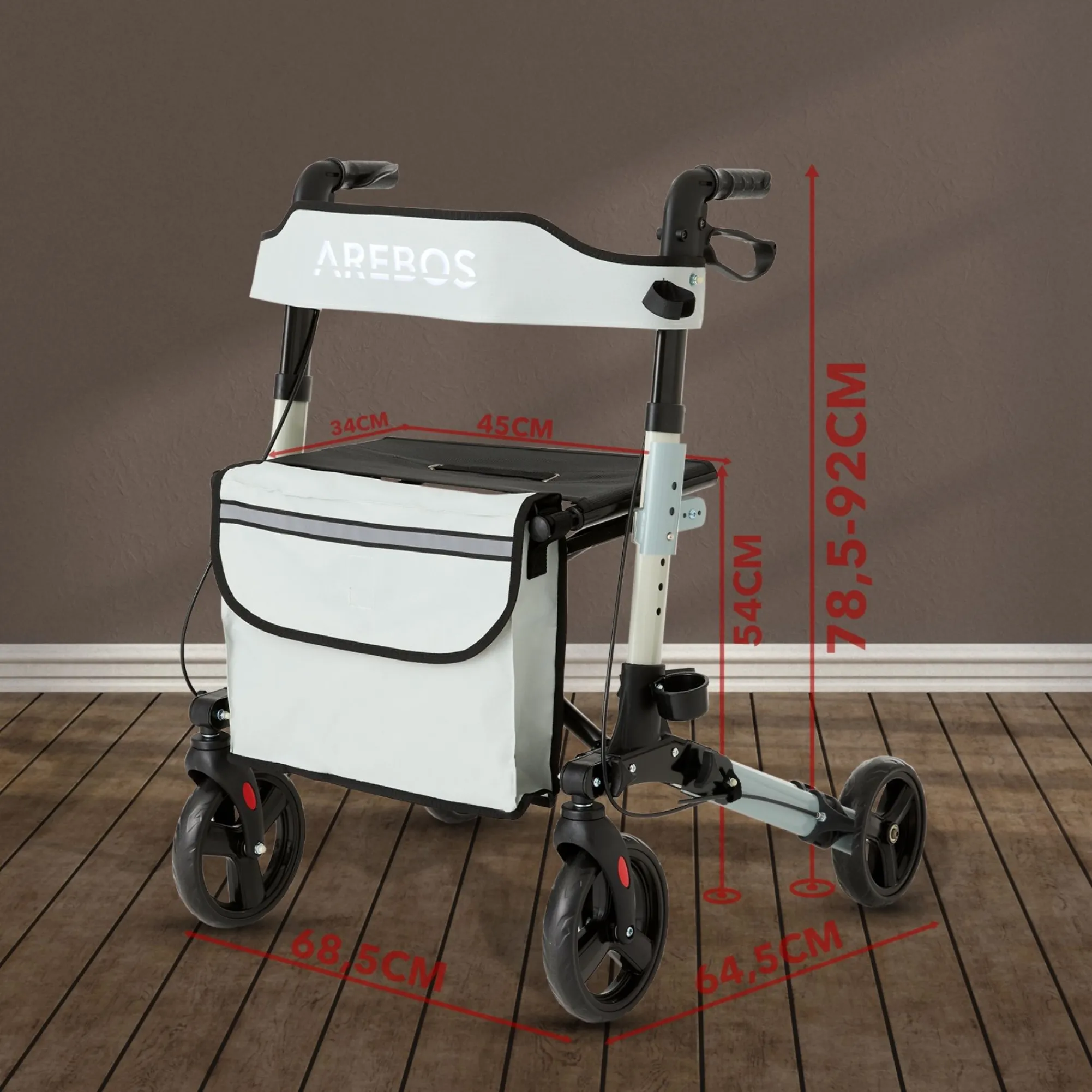 Arebos Alu Rollator - klappbar inkl. Einkaufstasche New