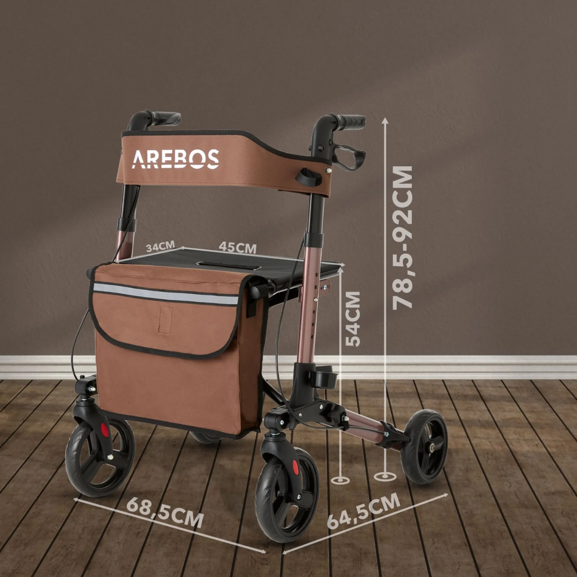 Arebos Alu Rollator - klappbar inkl. Einkaufstasche New