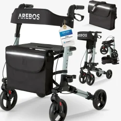 Arebos Alu Rollator - klappbar inkl. Einkaufstasche New