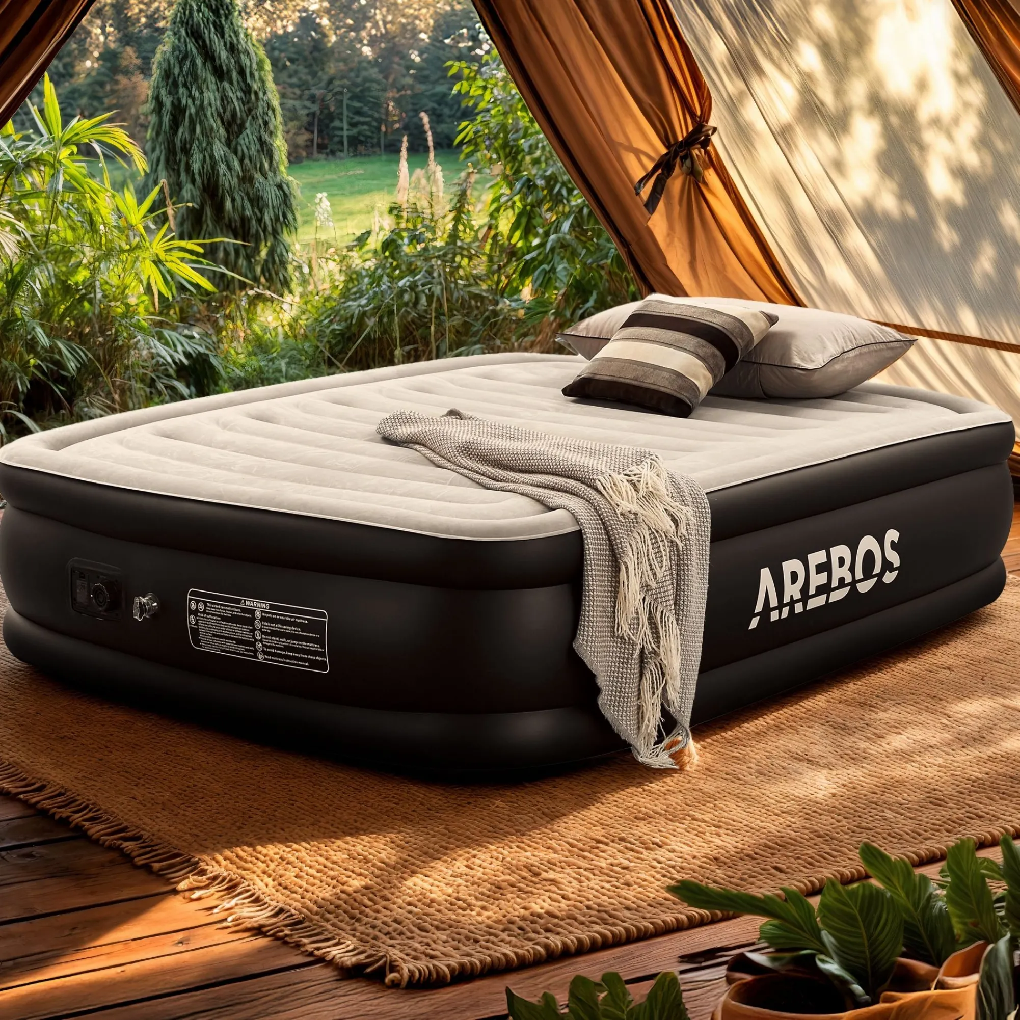 Arebos Aufblasbare Matratze Luftbett Doppel Outlet