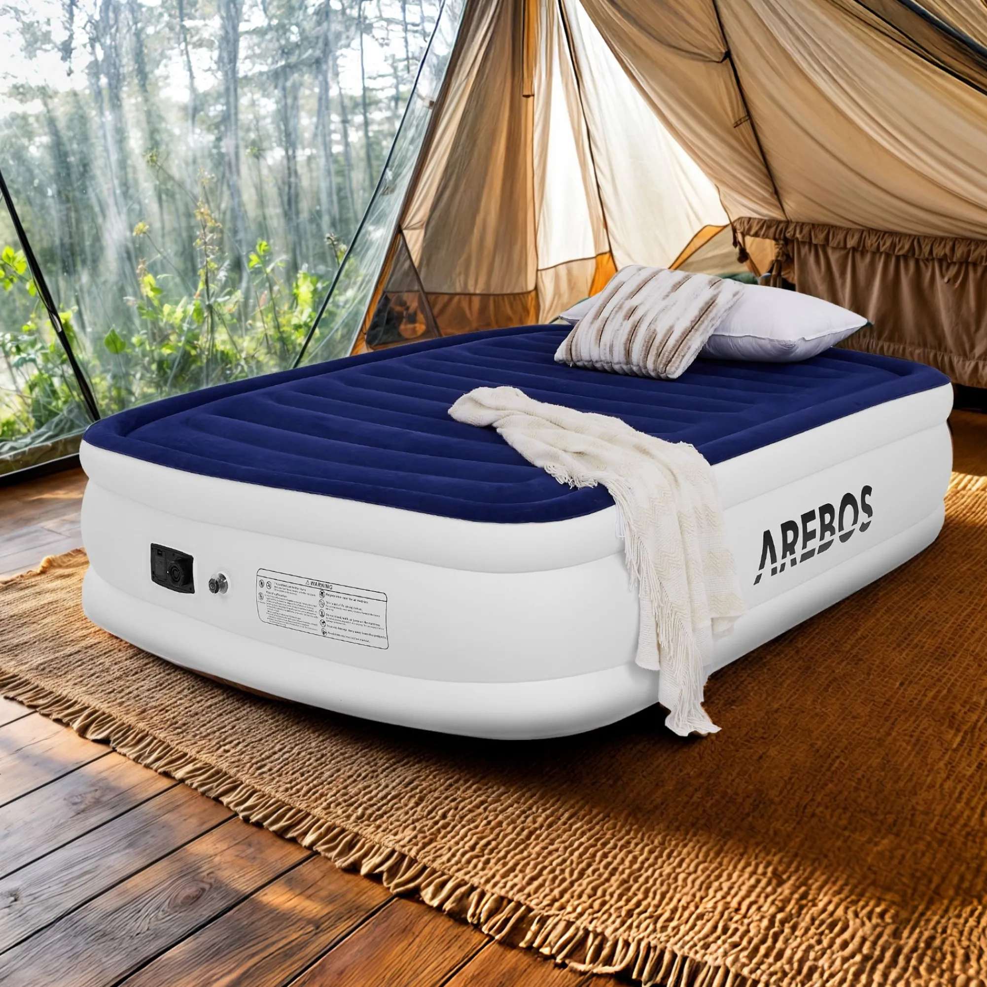 Arebos Aufblasbare Matratze Luftbett Doppel Outlet