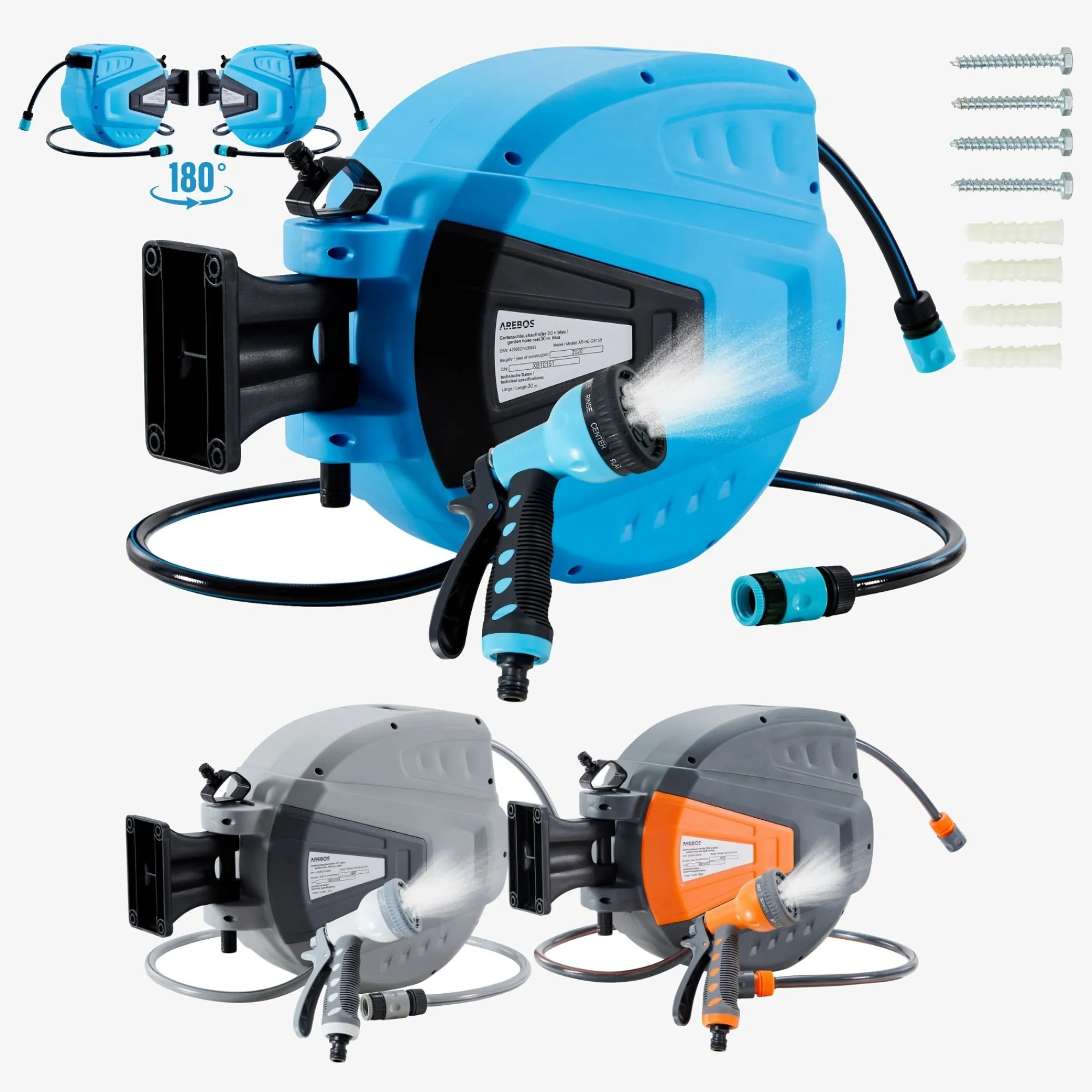 Arebos Automatischer Gartenschlauchaufroller 30 m Sale