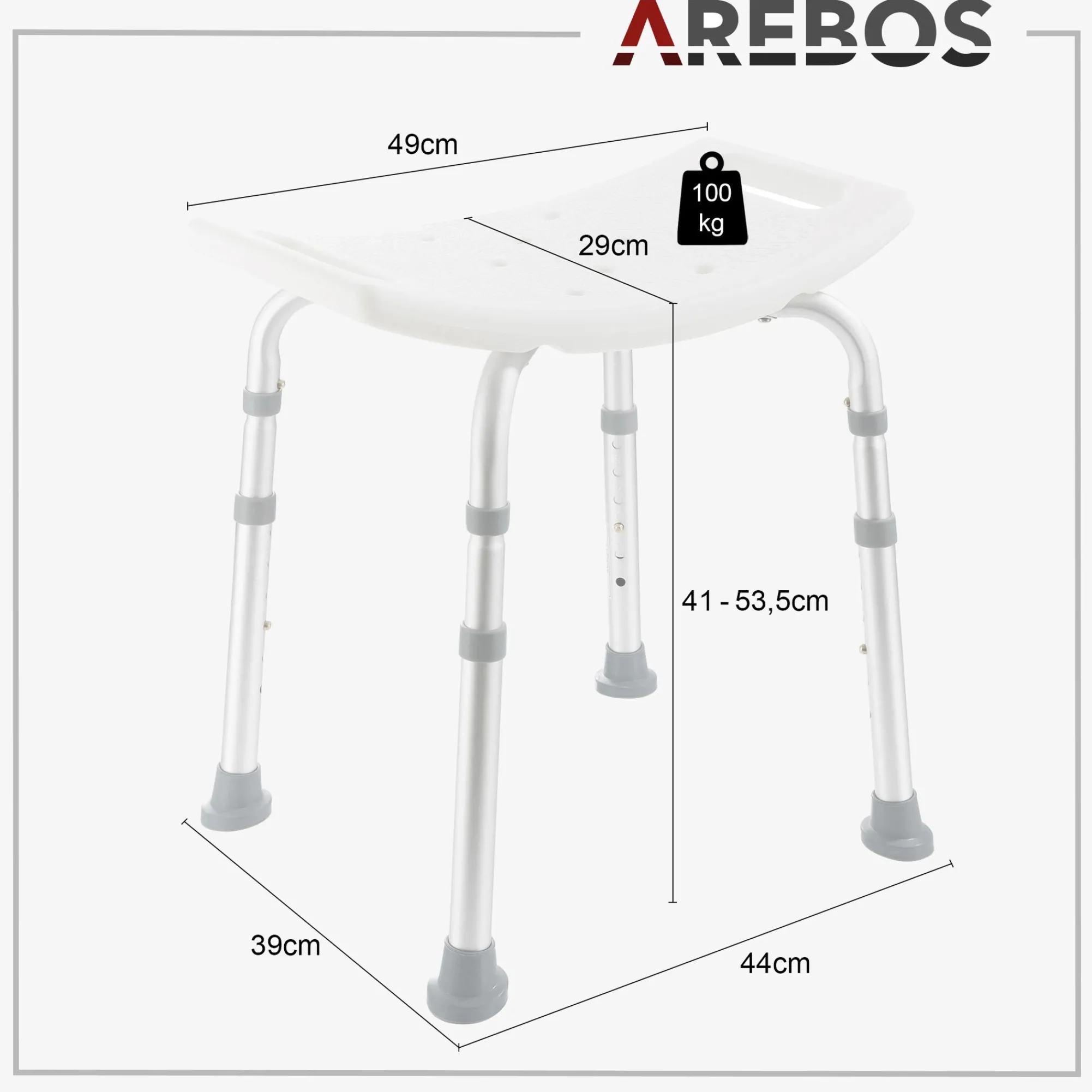 Arebos Badhocker ohne Rückenlehne Best