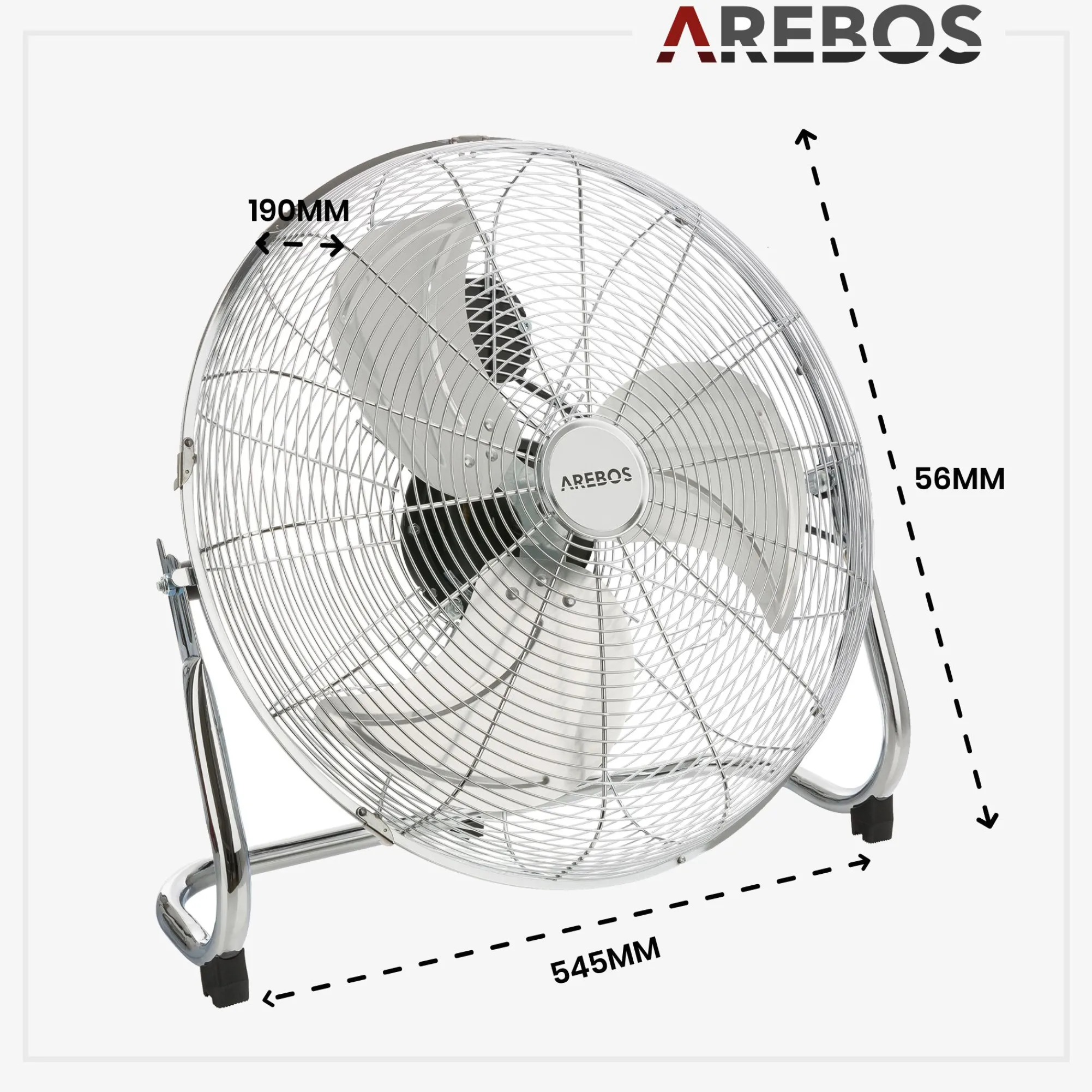 Arebos Bodenventilator 18 Zoll 120W Best