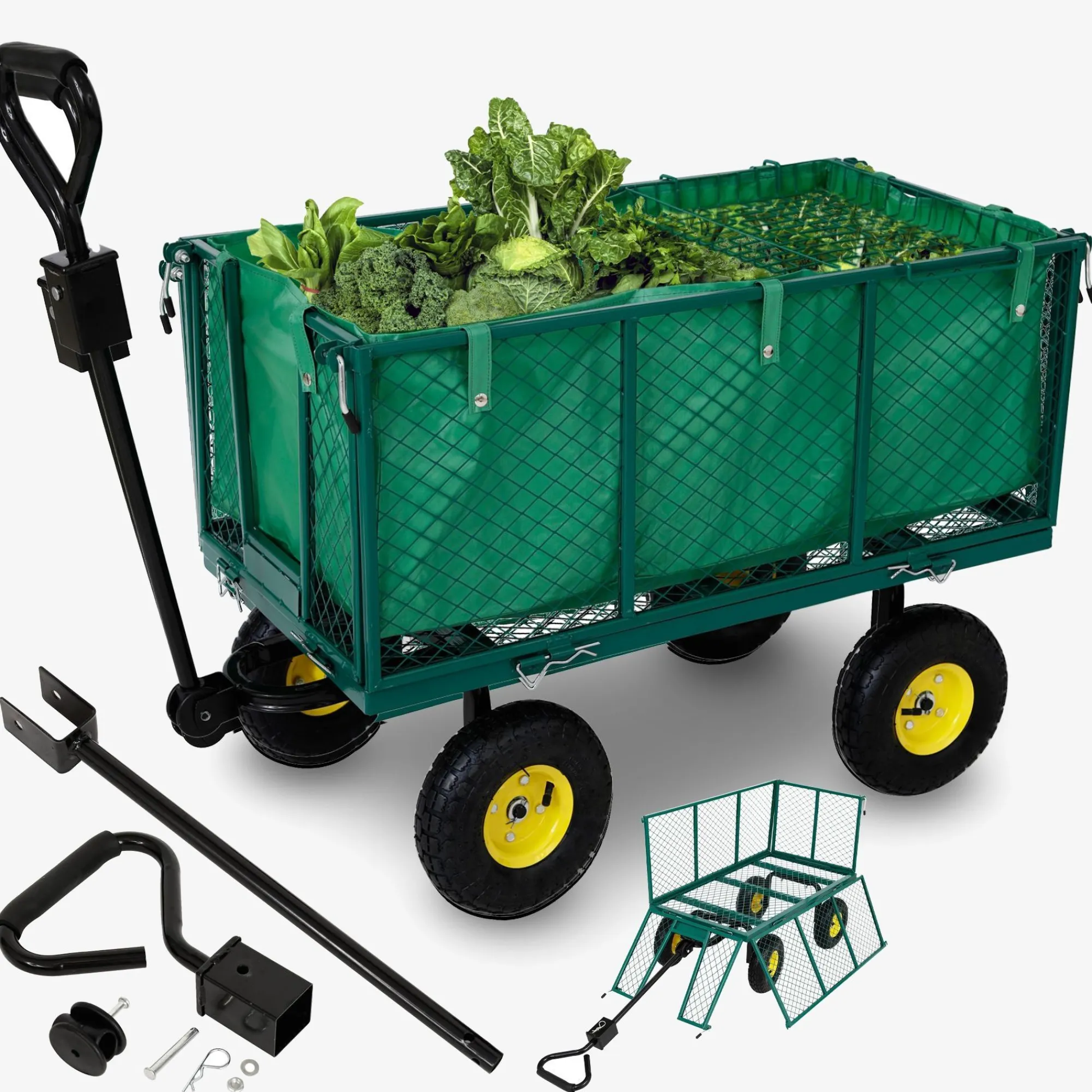 Arebos Bollerwagen 550kg grün Online