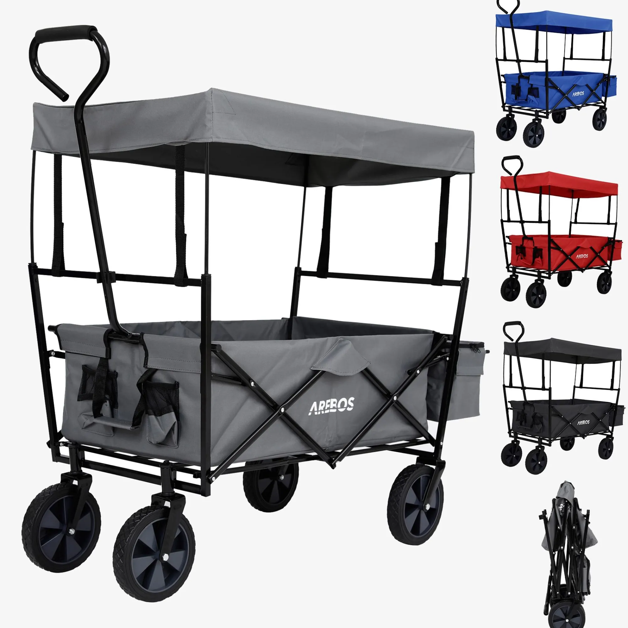 Arebos Bollerwagen mit Dach ECO Clearance