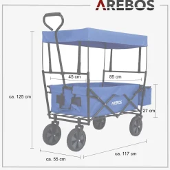Arebos Bollerwagen mit Dach ECO Clearance