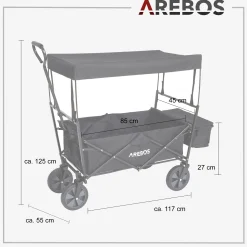 Arebos Bollerwagen mit Dach ECO Clearance