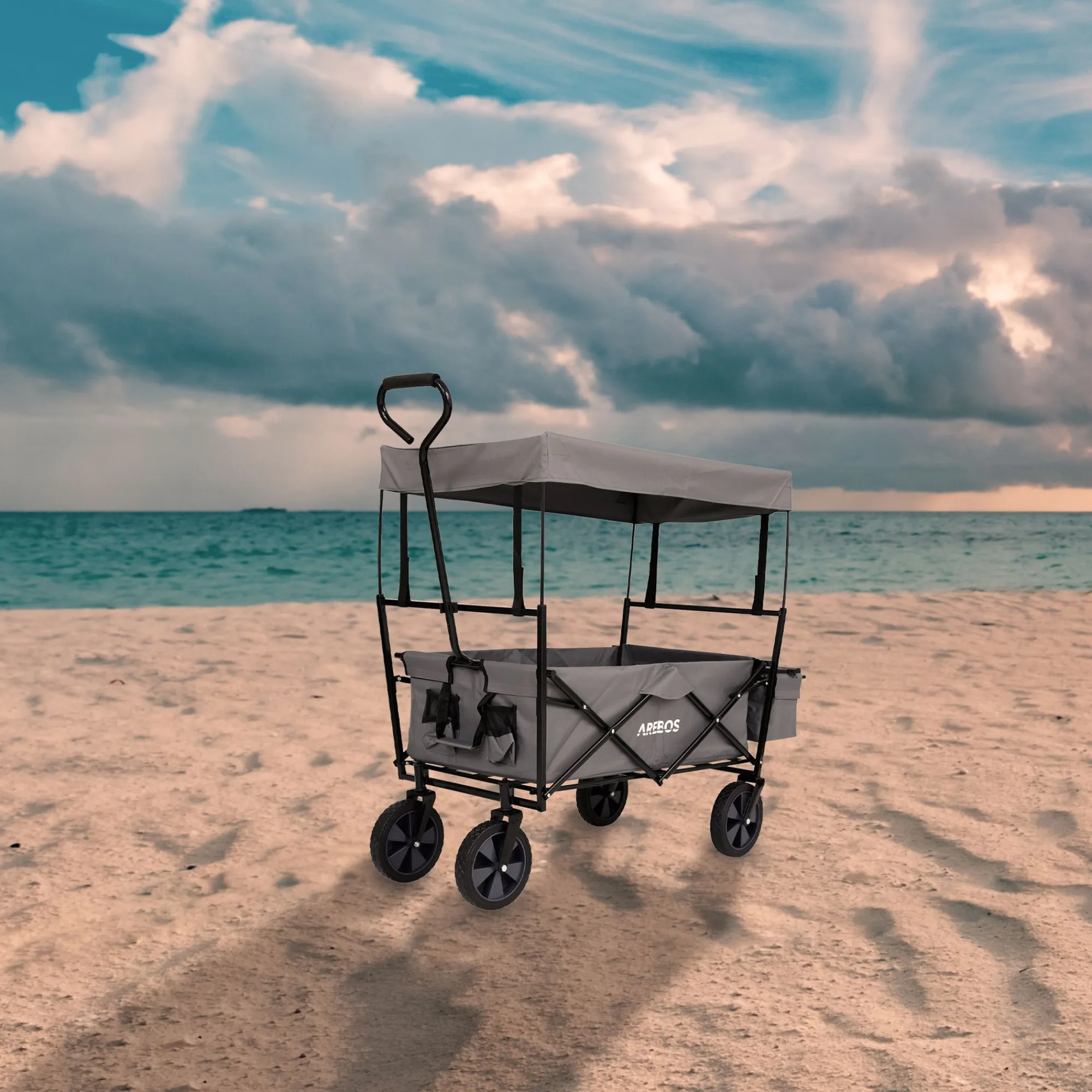 Arebos Bollerwagen mit Dach ECO Clearance