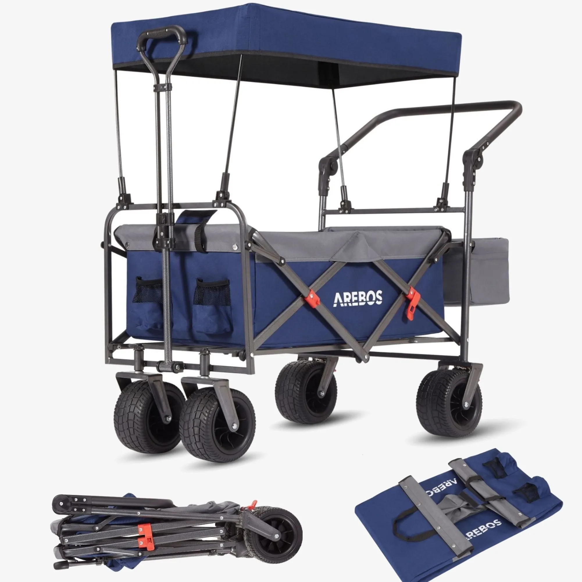 Arebos Bollerwagen mit Dach - Luxus Clearance