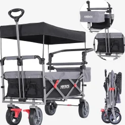 Arebos Bollerwagen mit Dach Premium