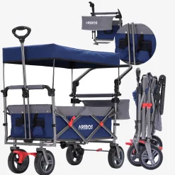 Arebos Bollerwagen mit Dach Premium