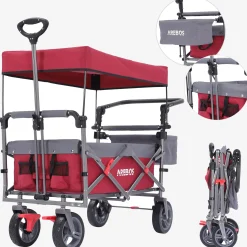 Arebos Bollerwagen mit Dach Premium