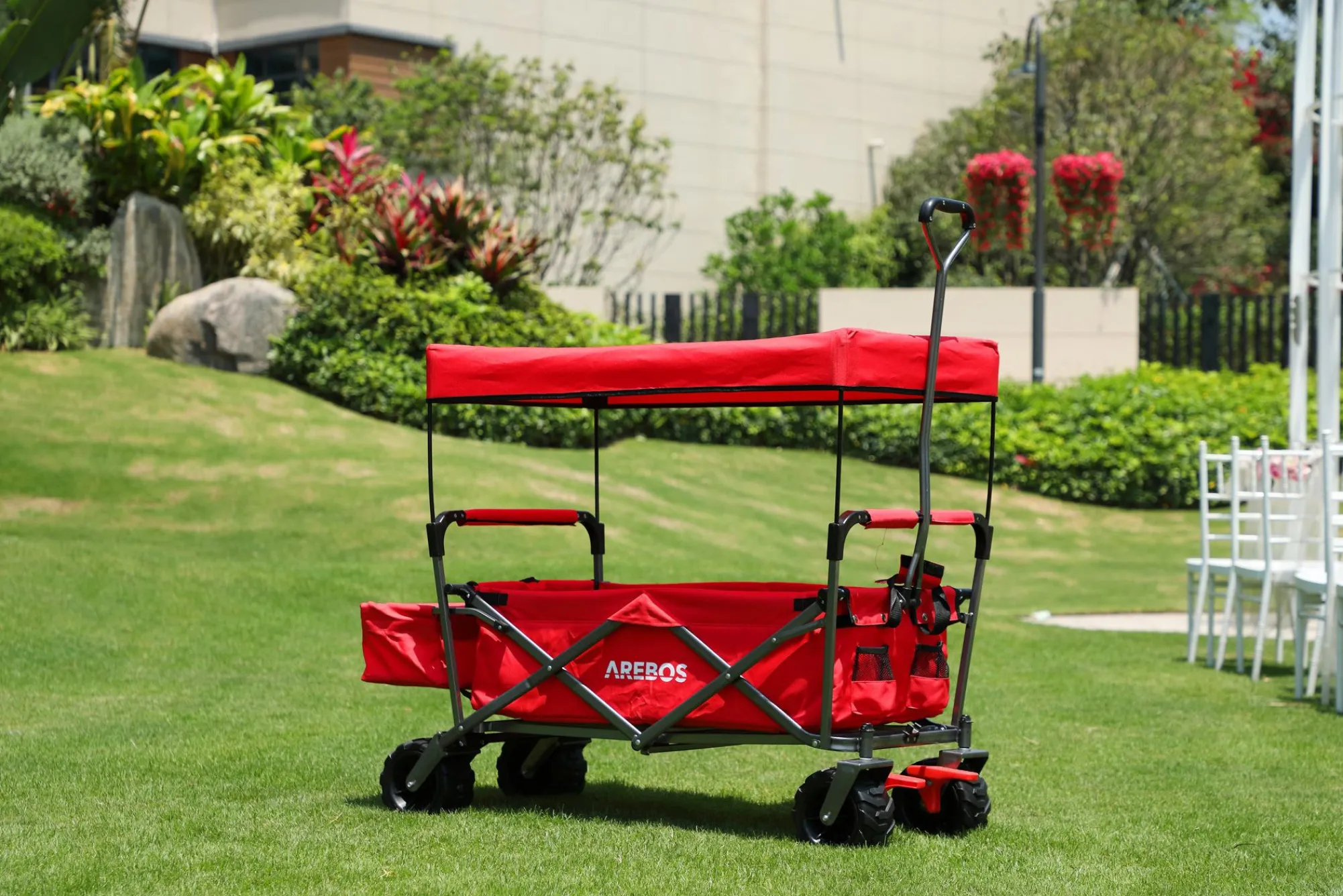 Arebos Bollerwagen mit Dach Standard Best