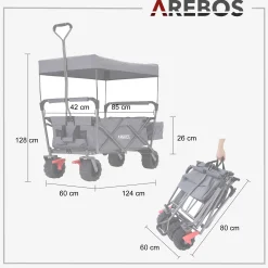 Arebos Bollerwagen mit Dach Standard Best