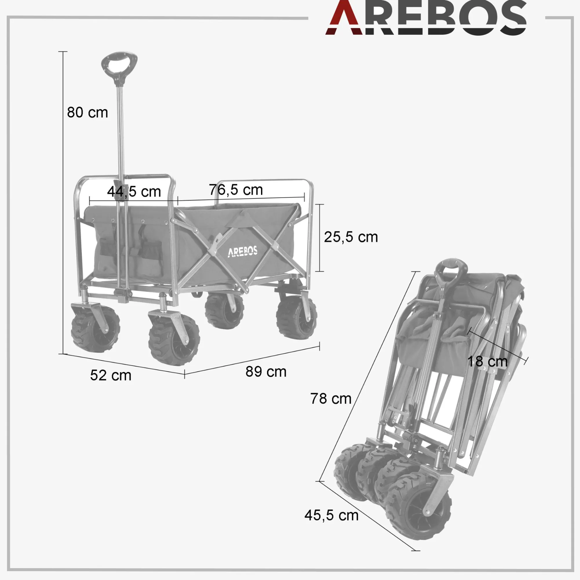 Arebos Bollerwagen ohne Dach Outlet