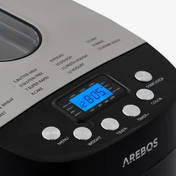 Arebos Brotbackautomat 1500g 15 Programme schwarz New