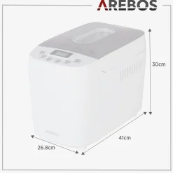 Arebos Brotbackautomat 1500g 15 Programme weiß Sale