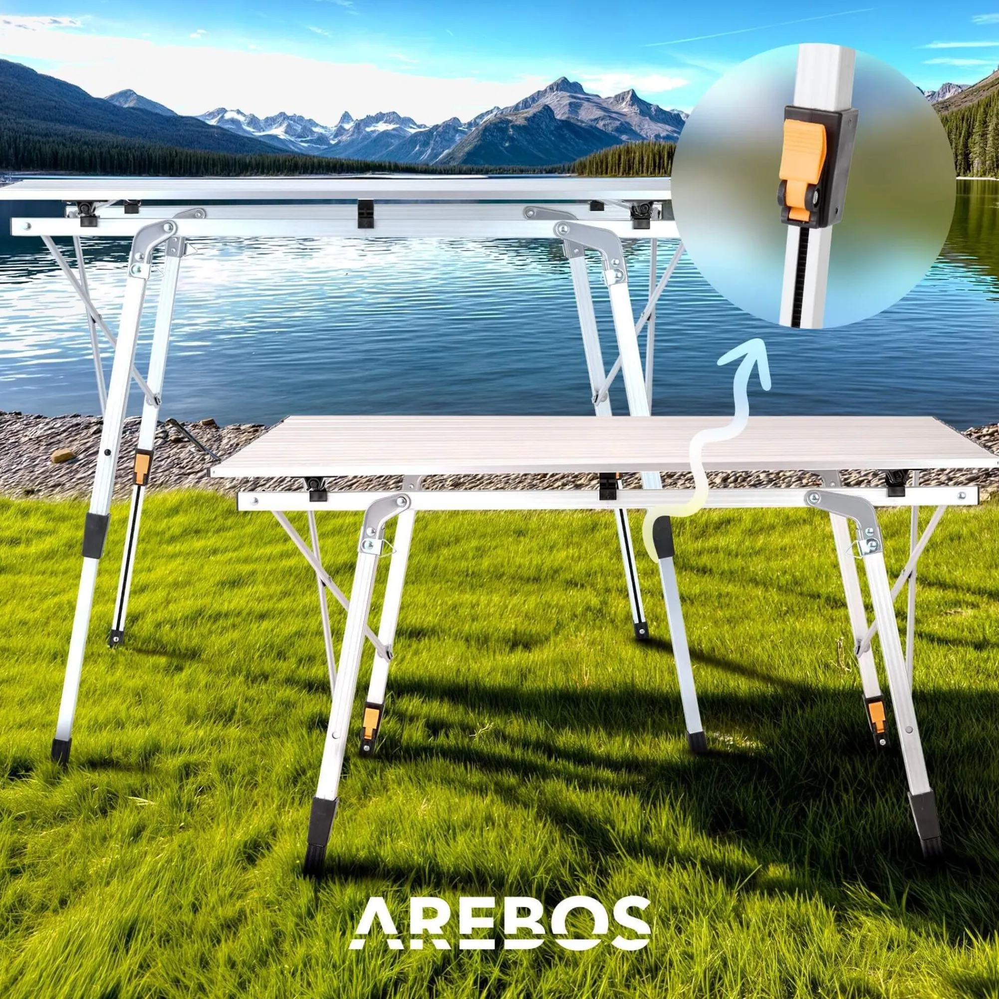 Arebos Campingtisch 120 cm Discount