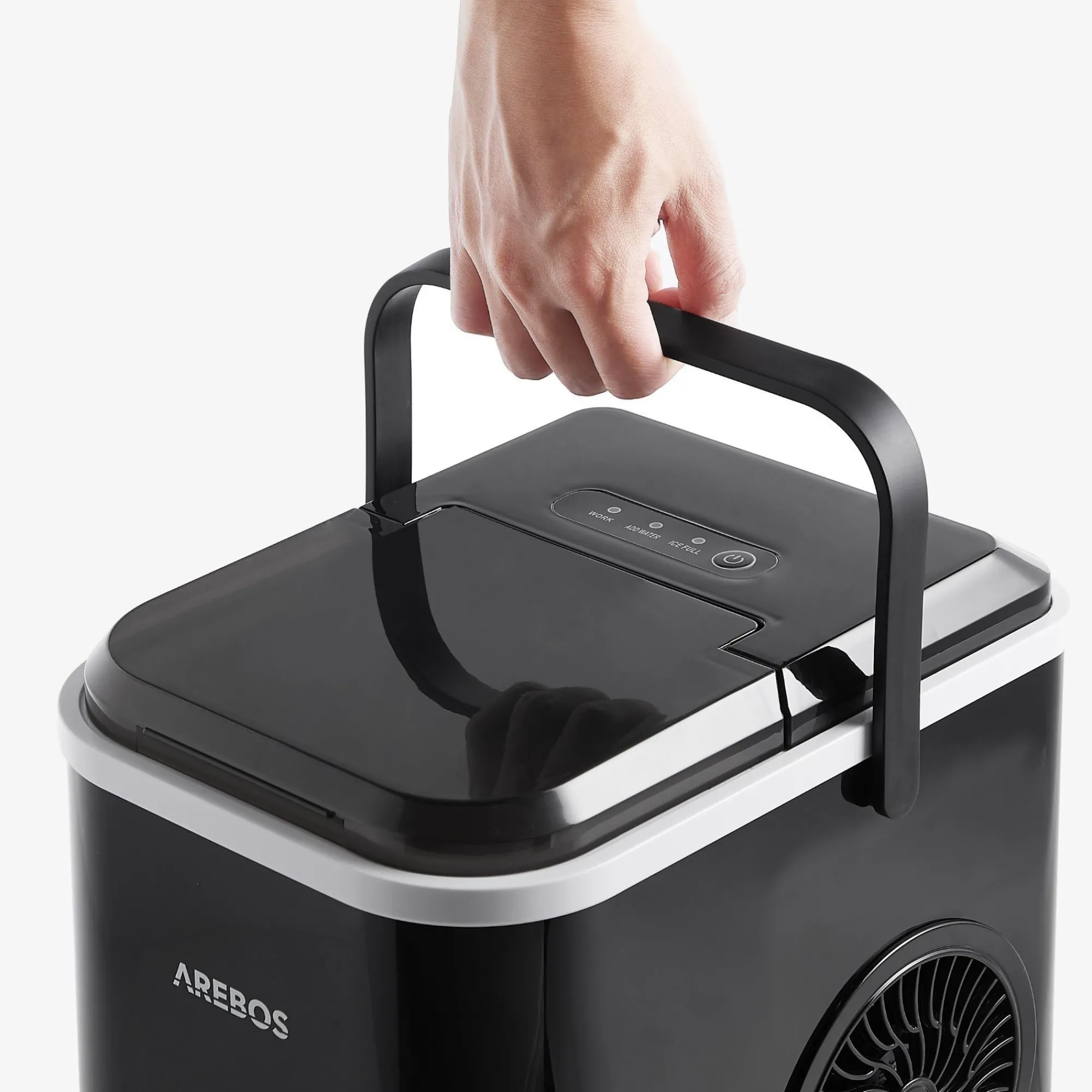 Arebos Eiswürfelmaschine 1,1 L Schwarz Hot