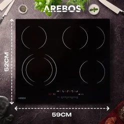 Arebos Glaskeramikkochfeld 4 Kochzonen Sale