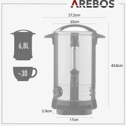 Arebos Glühweinkocher 6,8L 950W Edelstahl Outlet