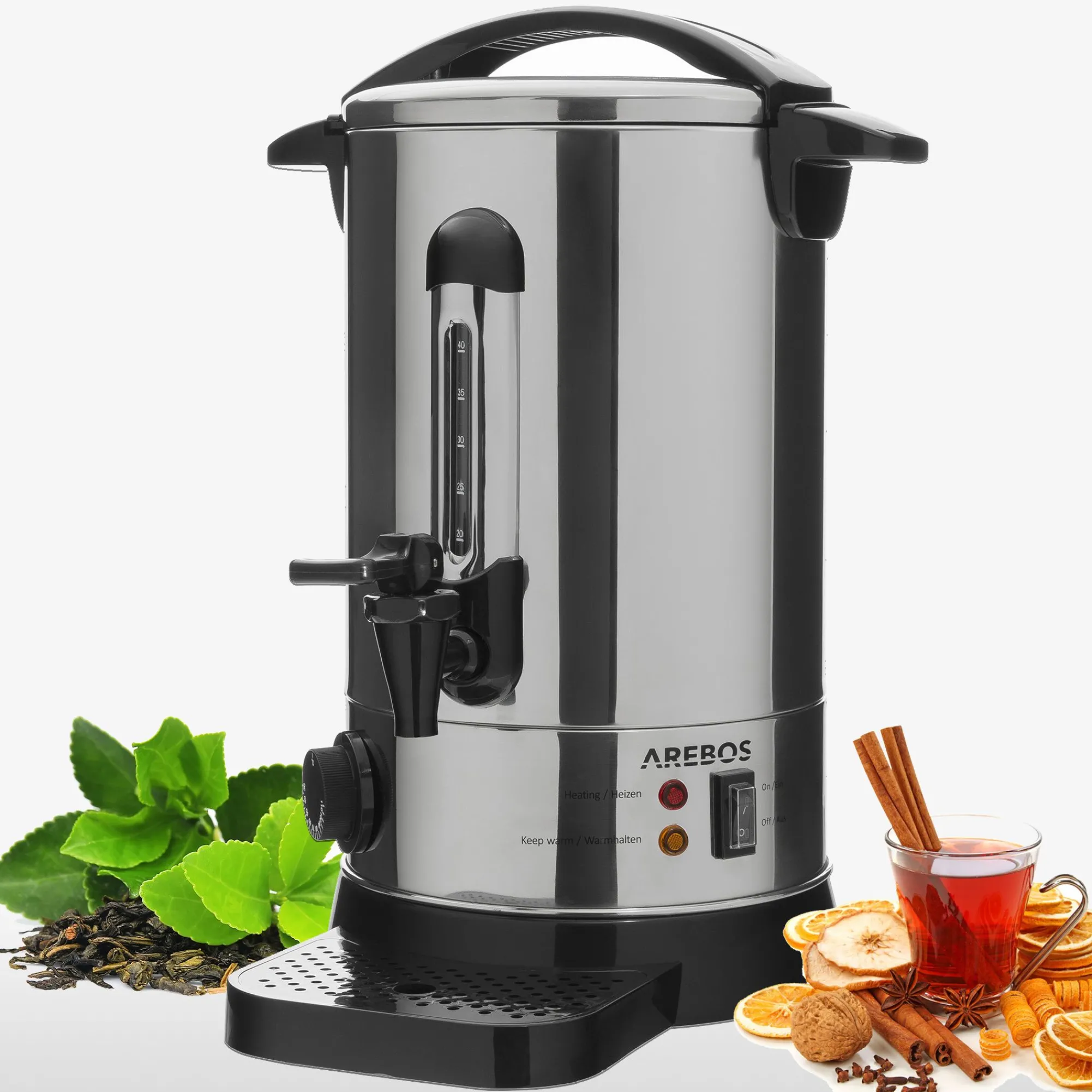 Arebos Glühweinkocher 8,8L 950W Edelstahl New
