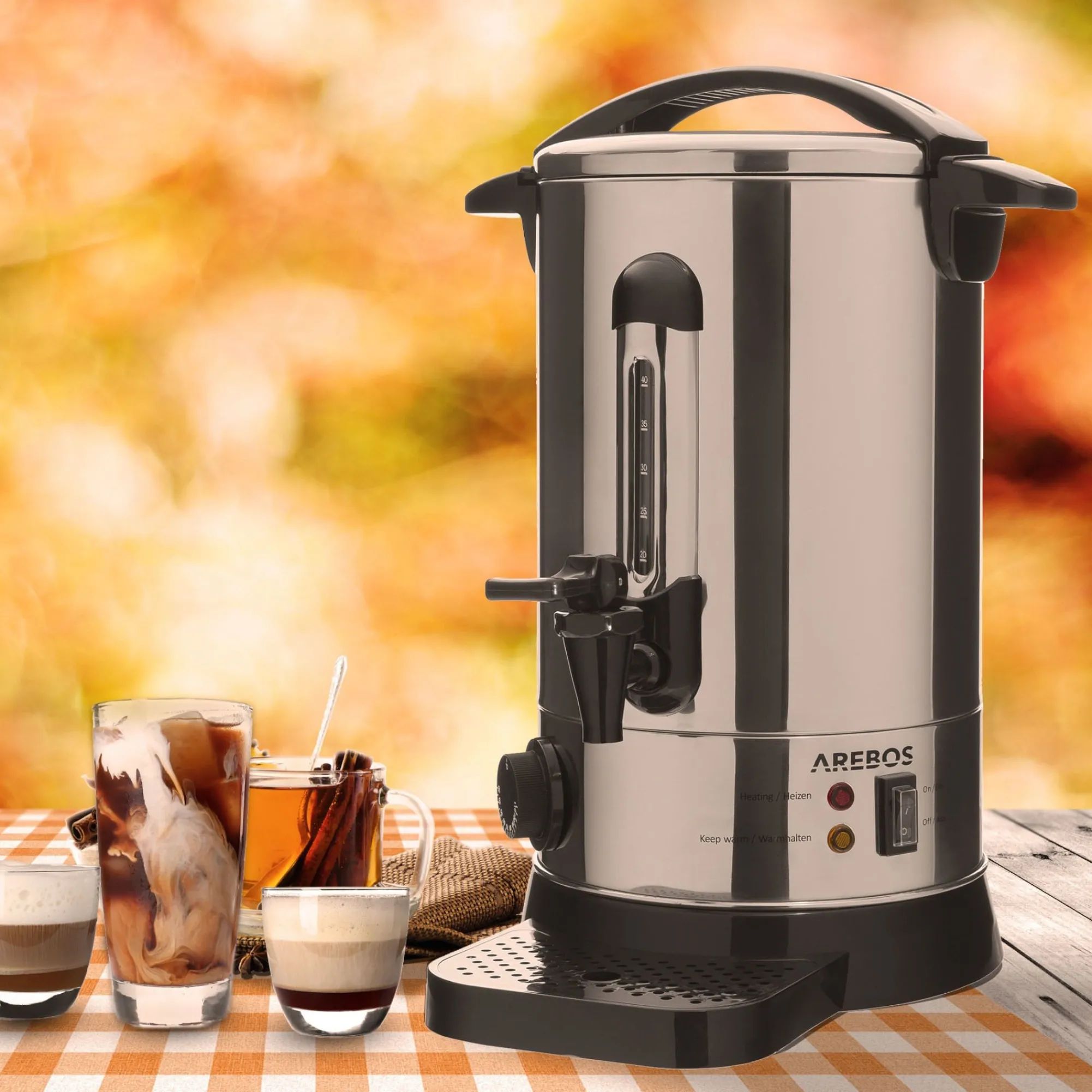 Arebos Glühweinkocher 8,8L 950W Edelstahl New