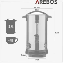 Arebos Glühweinkocher 8,8L 950W Edelstahl New
