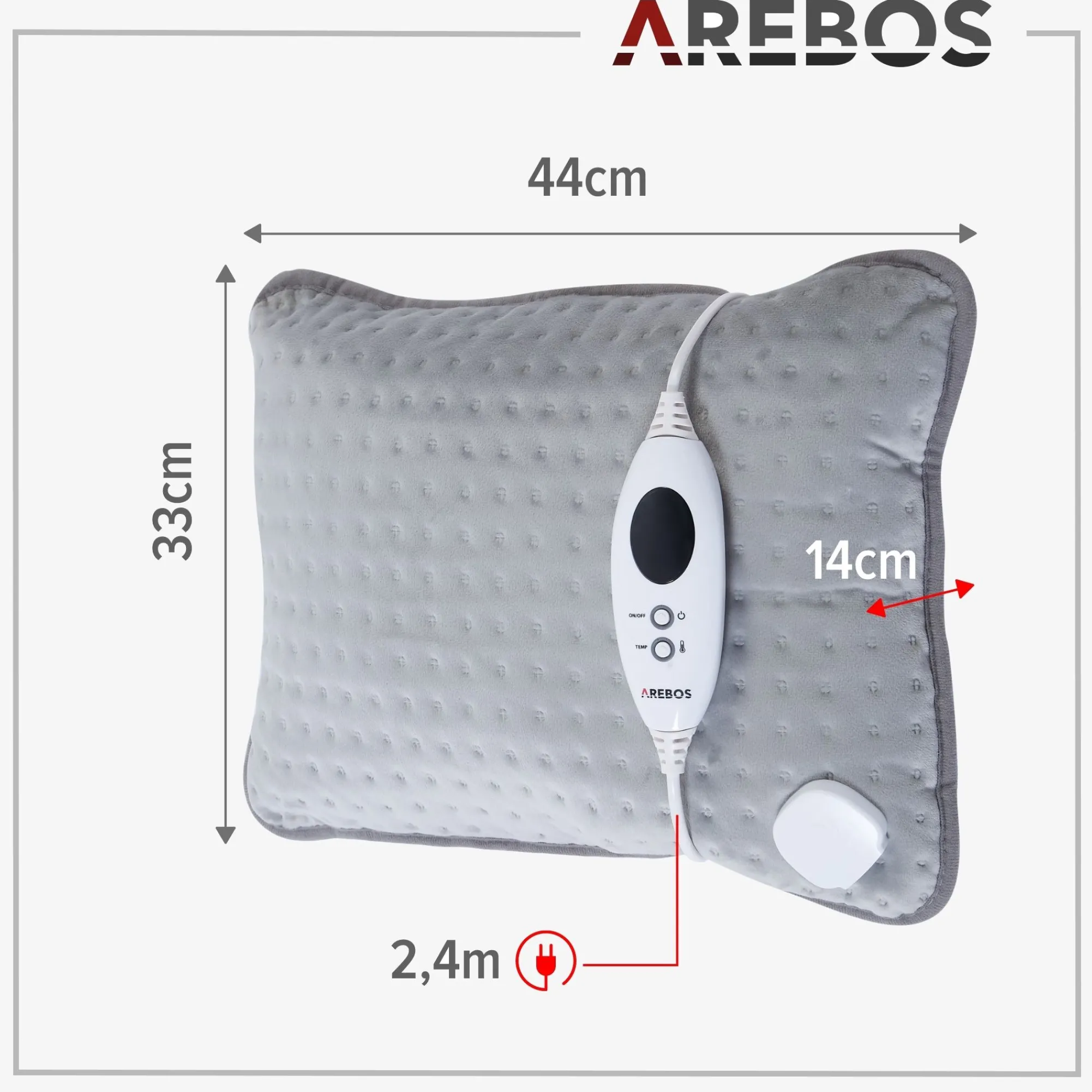 Arebos Heizkissen elektrisch mit Füllung New