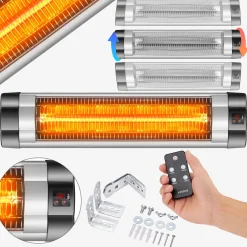 Arebos Heizstrahler 2500W - Wandmontage - Fernbedienung Hot