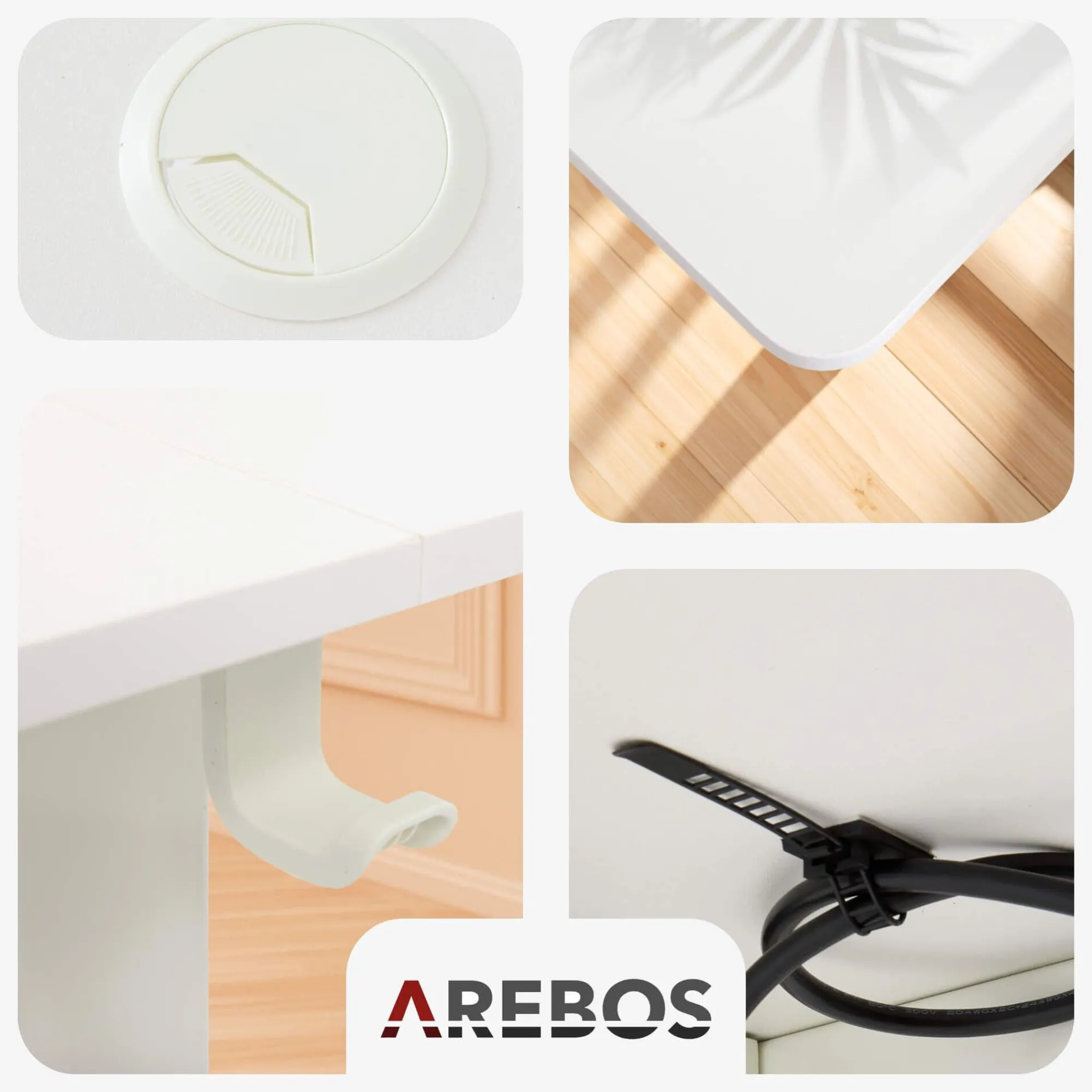 Arebos Höhenverstellbarer Schreibtisch 140 x 60 cm