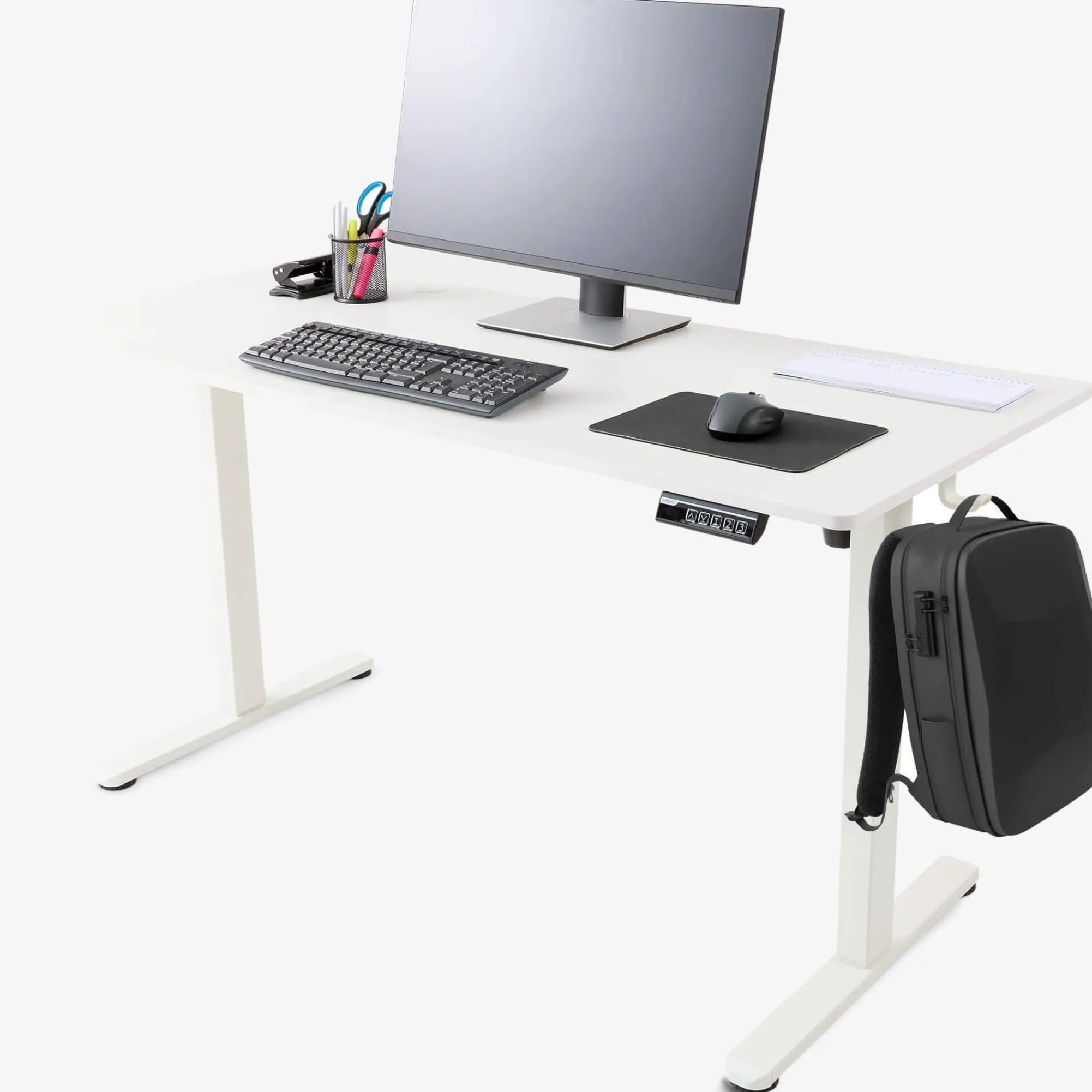 Arebos Höhenverstellbarer Schreibtisch 140 x 60 cm