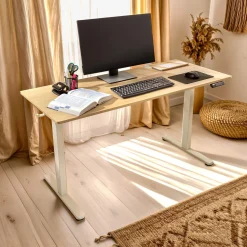 Arebos Höhenverstellbarer Schreibtisch 140 x 60 cm