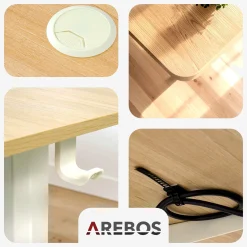 Arebos Höhenverstellbarer Schreibtisch 140 x 60 cm