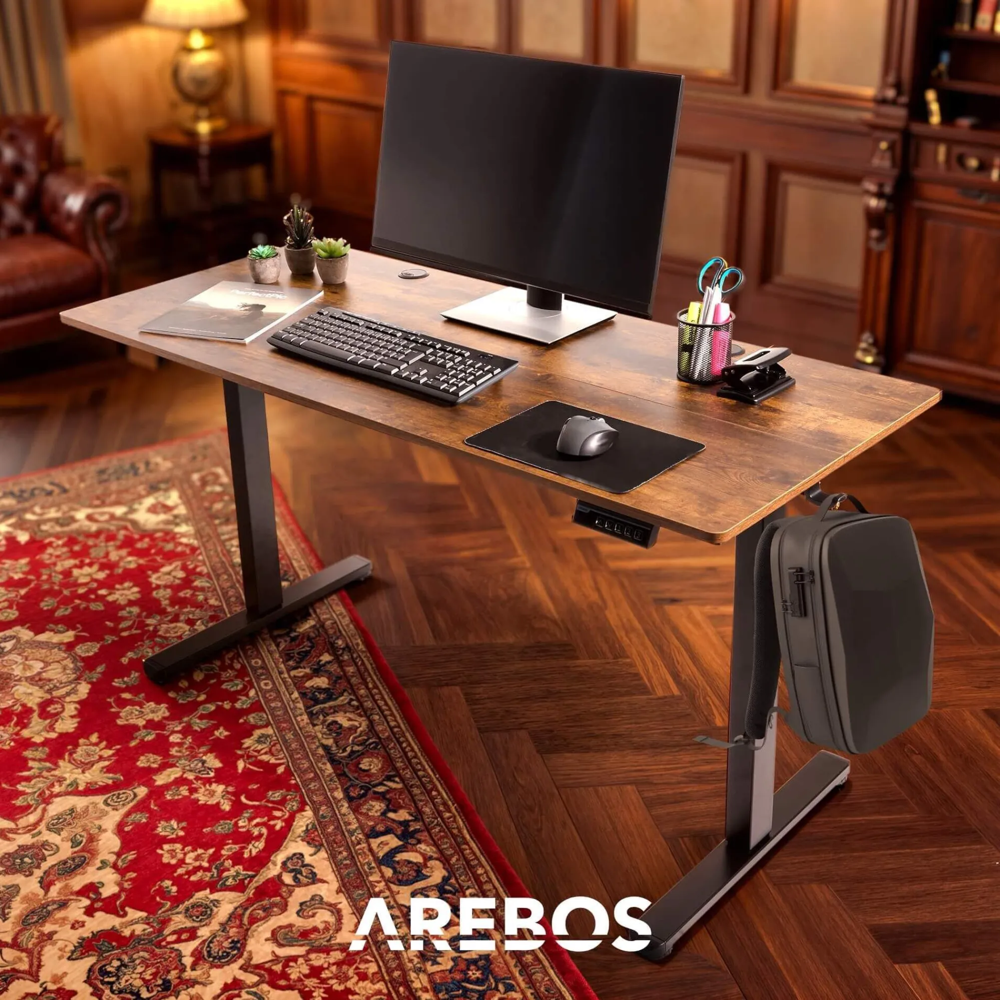 Arebos Höhenverstellbarer Schreibtisch 120 x 60 cm Clearance