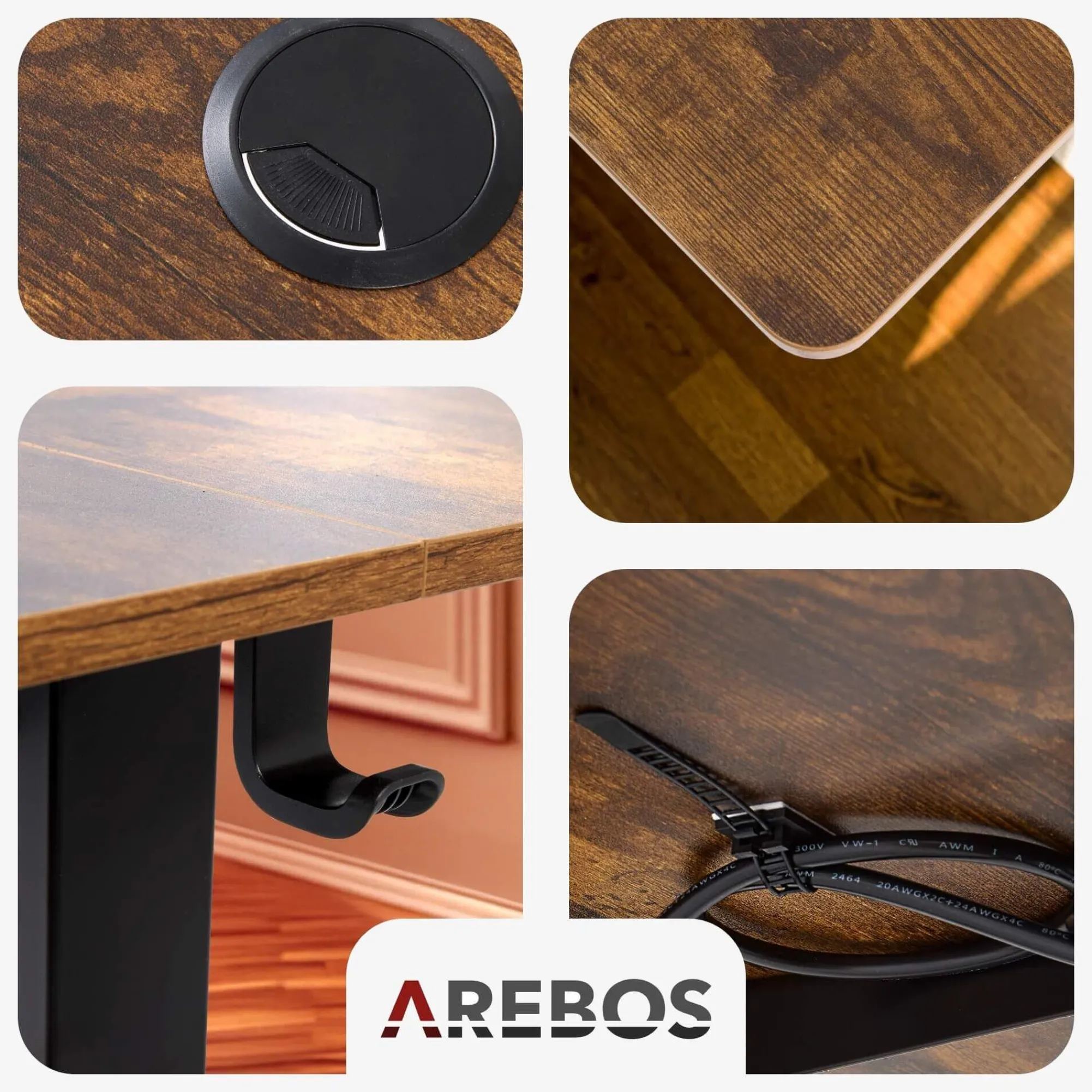 Arebos Höhenverstellbarer Schreibtisch 120 x 60 cm Clearance