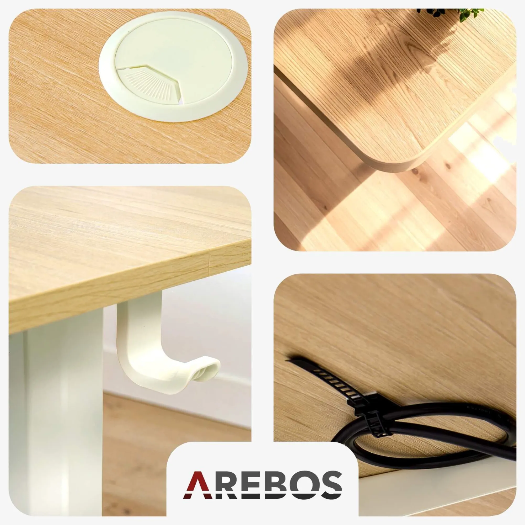 Arebos Höhenverstellbarer Schreibtisch 120 x 60 cm Clearance