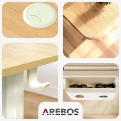 Arebos Höhenverstellbarer Schreibtisch 160 x 80 cm