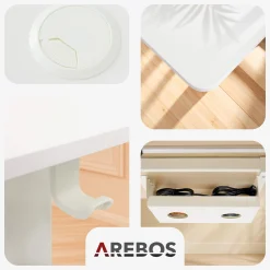 Arebos Höhenverstellbarer Schreibtisch 160 x 80 cm