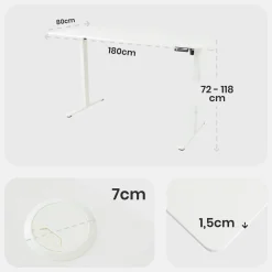 Arebos Höhenverstellbarer Schreibtisch 180 x 80 cm Sale