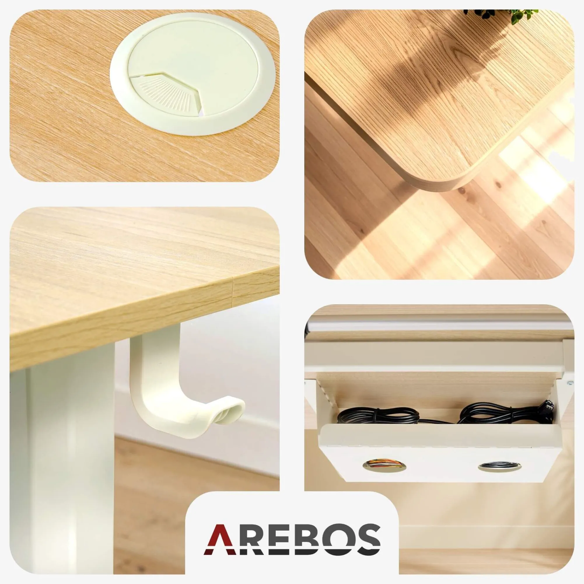 Arebos Höhenverstellbarer Schreibtisch 180 x 80 cm Sale